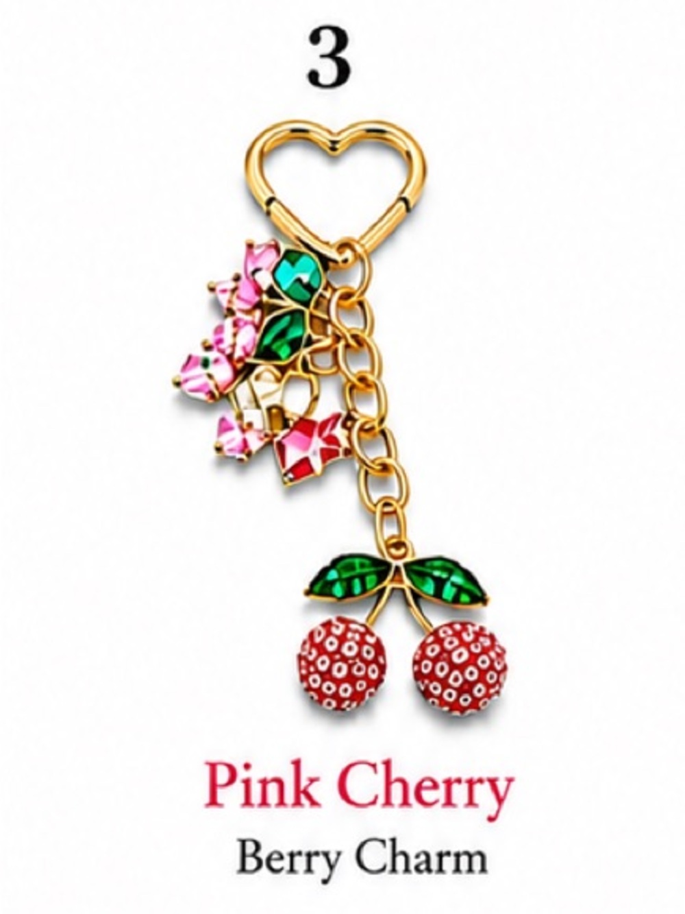 BUY NOW: Pick your Crystal Keychain or Bag Charm- Gold & Silver Rhinestone Char - Picture 3 of 5